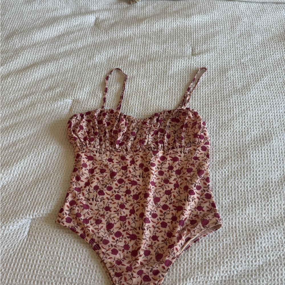 Lulu's Pink Floral Bodysuit